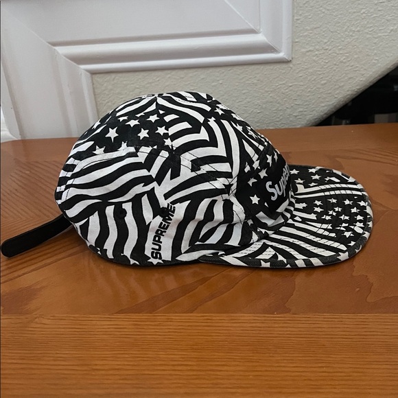 Supreme Hat Supreme Washed Chino Twill Camp Cap (SS20 stars stripes black white - Picture 2 of 10